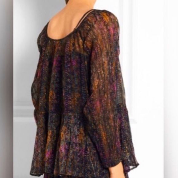 Mes Demoiselles sheer chiffon boho blouse 42 XL - Picture 2 of 7